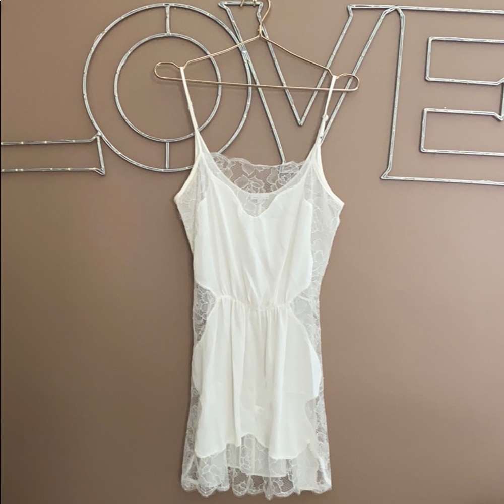 Fleur du mal ivory sheer lace slip
